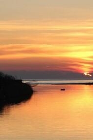 Pôr do sol em Ada Bojana, Montenegro