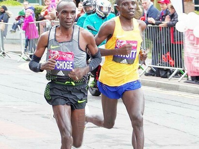 Eliud Kipchoge in the London Marathon, 2016