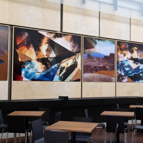 Sky Hopinka, Red metal dust, exhibition view. Courtesy of Barnes Foundation