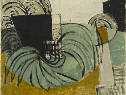 Movement Green and Black, 1952, by Terry Frost, 1915-2003, oil on canvas, Arts Council Collection © The Estate of Terry Frost