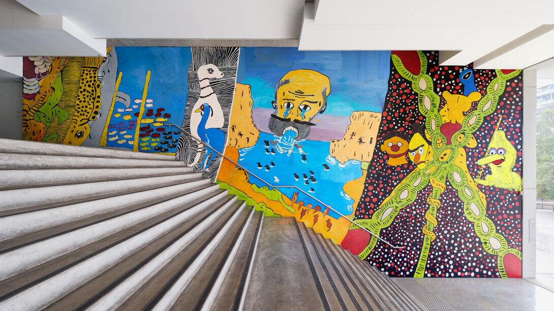 John Prince Siddon, Circular quay foyer wall commission, 2026, exhibition view. Courtesy of MCA