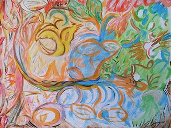 Apple Picking, acrylic on canvas, 12 x 16 inches