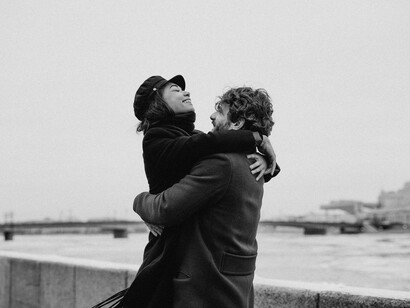 Couple by some water 