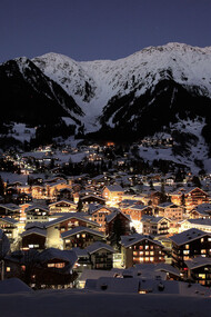 A surreal shot of Davos in the night