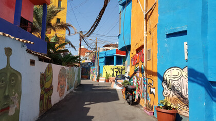 The streets of Ouzai, the southern suburbs of Beirut