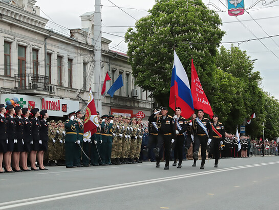 Victory Day celebrations in Simferopol, occupied Crimea, 2019, where pro-Russian displays and military symbolism reinforced Moscow’s control over the annexed peninsula
