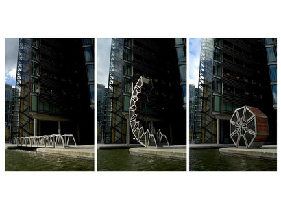 Thomas Heatherwick, Rolling Bridge, 2002-04, Heatherwick Studio, Photo: Steve Speller, Rolling Bridge, London