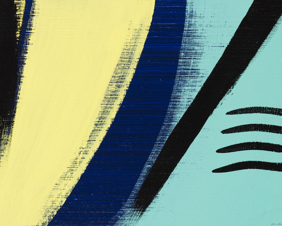 Hans Hartung, acrilico su tela, 50 x 220 cm, Collezione Fondazione Hartung-Bergman