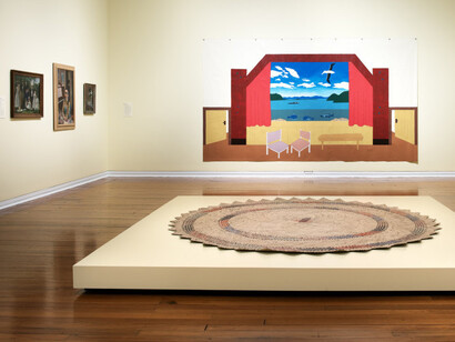 Huikaau, where currents meet, exhibition view. Courtesy of Dunedin Public Art Gallery