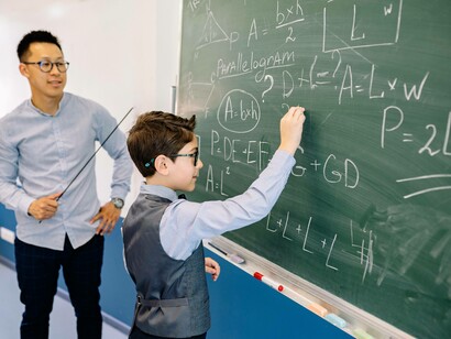 Teacher observing student