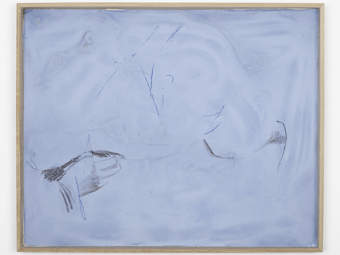 Nick Mauss, even with closed eyes, 2014, Wire mesh, plaster, acrylic, charcoal, pastel, 60 x 74 cm / 23 ½ x 29 ½ inches, Courtesy of Campoli Presti, London / Paris 
