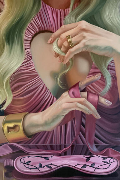 Kelli Vance, With one strangling golden hair (detail), 2026. Courtesy of Cris Worley Fine Arts