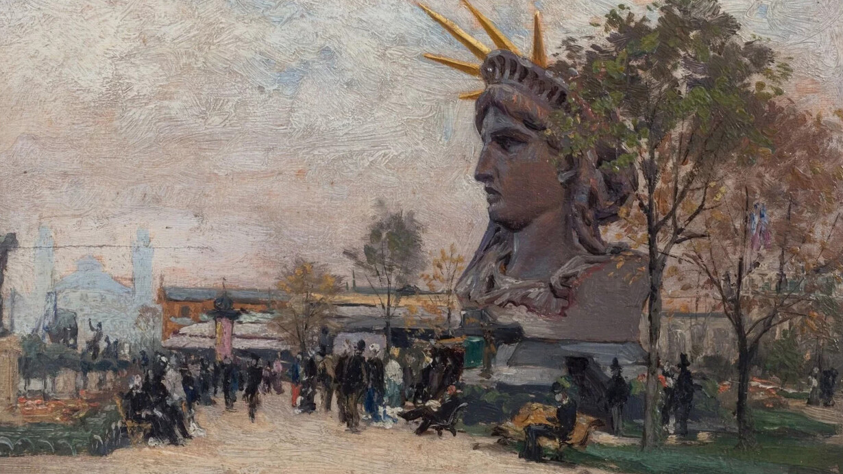 Henri Saintin, La tête de la Statue de la Liberté à l'Exposition universelle de 1878 (détail), 1878. Avec l'aimable autorisation du musée d’Orsay