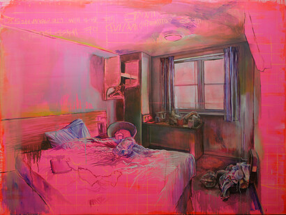 Laura Oldfield Ford, Travelodge, 2014, courtesy The Fine Art Society