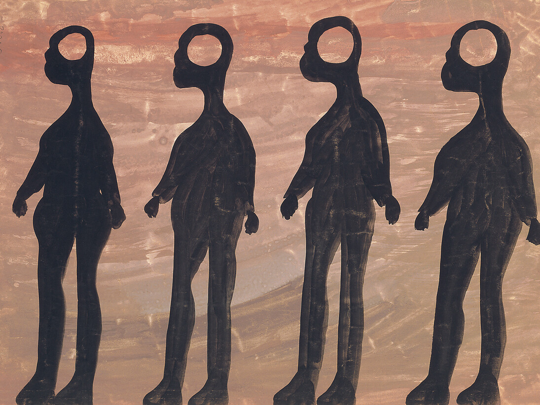 Carlo Zinelli, vers 1962, gouache sur papier, 35 x 50 cm. Collection abcd