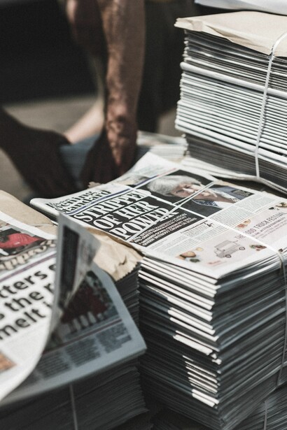 The delivery of newspapers