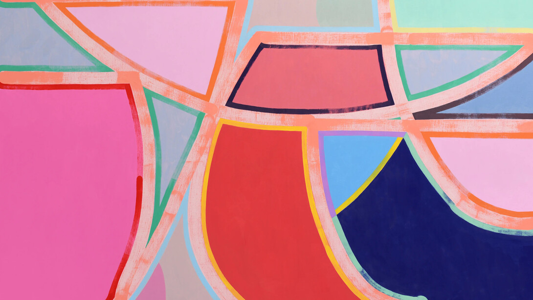 Holly Coulis, Five dishes with reflections, grey light, 2025. Courtesy of Philip Martin Gallery 