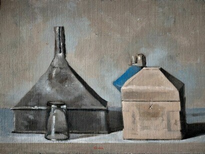 Conrad Frankel, American funnel, butterchurch and Roman lamp (detail). Courtesy of Olivier Cornet Gallery
