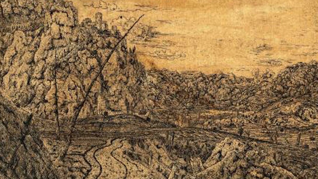 Hercules Segers, Dutch, ca. 1590–ca. 1638, Mountain Valley with Dead Pine Trees- Ca. 1622-1625 Print, Line etching printed on light brown ground, varnished; unique impression, Sheet: 11 in. × 16 3/16 in. (28 × 41.1 cm)
British Museum, London (inv. no. 1840-8-8-229)