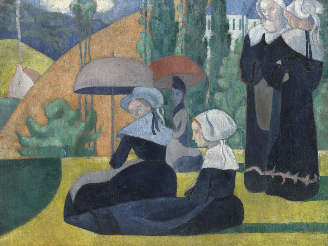 Emile Bernard, Bretonnes aux ombrelles, 1892, Huile sur toile, 101 x 120 cm, Paris, musée d’Orsay, © RMN-Grand Palais (musée d'Orsay) / Hervé Lewandowski