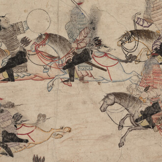 Mongolian warriors in battle, first quarter of the 14th c. Mit freundlicher genehmigung des Museums Rietberg