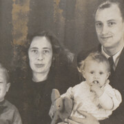Peter Handke, as a child (left) with his mother Maria, half-sister Monika, and stepfather Bruno Handke (detail), Berlin, May 1948. Courtesy of Literature Museum