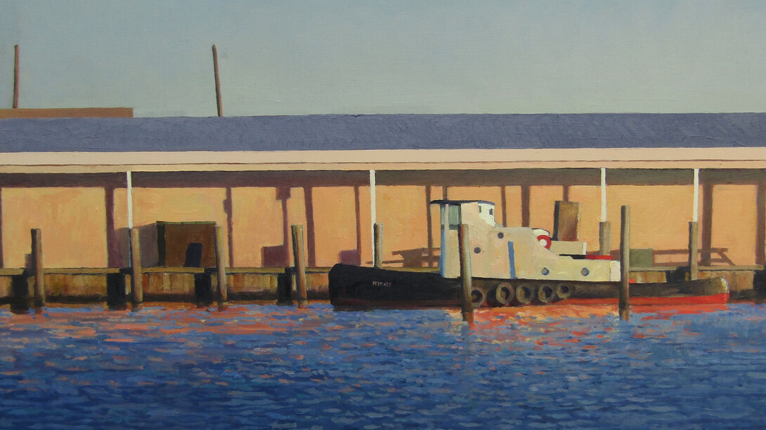 "Tug," Xavier Rodés, Oil on canvas, 23½" x 36¼" (60 x 92cm)