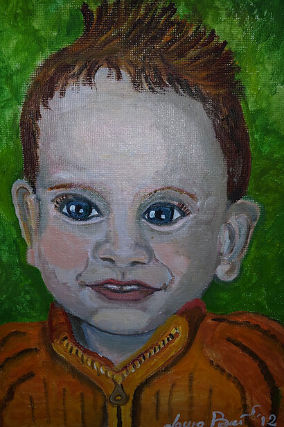 Un quadro dipinto a bocca da Laura Boerci