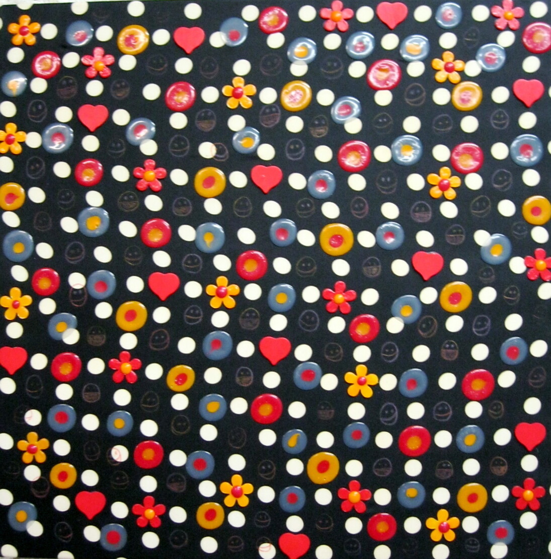 Shinya Sakurai, Love flower, 2011, tecnica mista su tela, 50 x 50 cm