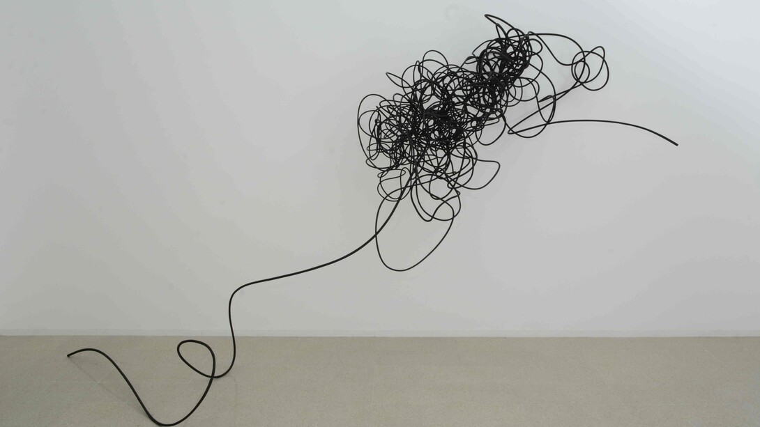 Almagno, Col guinzaglio tra le dita, 2015, wood