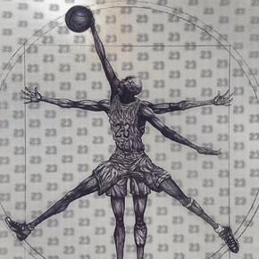 Keng Lau, Vitruvian Athlete Basketball, 2016. Courtesy of Madelyn Jordon Fine Art