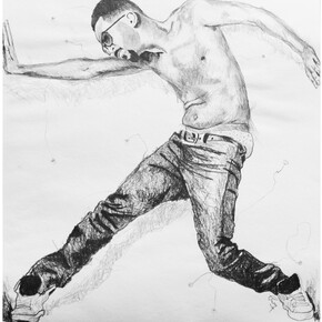 Fahamu Pecou, Caged Bird Study, 2015, Crayon sur papier / Graphite on paper, 48 x 48 cm © Fahamu Pecou, Courtesy Backslash Gallery, Paris
