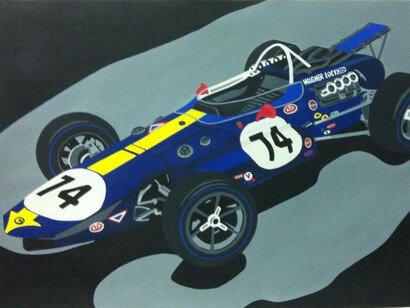 Fernando Ribeiro, Eagle- Dan Gurney, 2015
Técnica – acrílica s/ papel algodão
Dimensão -74cm X 69cm