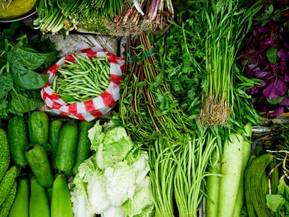 Un pieno di verdure fresche