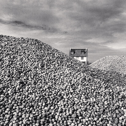 Pebbles and Beach House, Cayeux-sur-Mer, France, 2009 © Michael Kenna/Huxley-Parlour Gallery