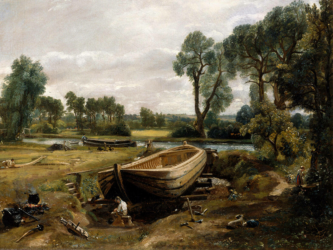 Boat Building near Flatford Mill, John Constable, about 1815, England. Museum no. FA.37[O]. © Victoria and Albert Museum, London
