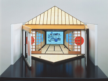 Tabaimo, Japanese Little Kitchen, 2003, wood, plastic, Japanese paper with 3DVD players and monitors