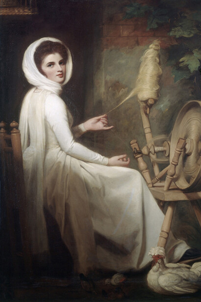 George Romney, Emma Hart como hilandera, 1784-1785. Cortesía de la Gallerie d’Italia