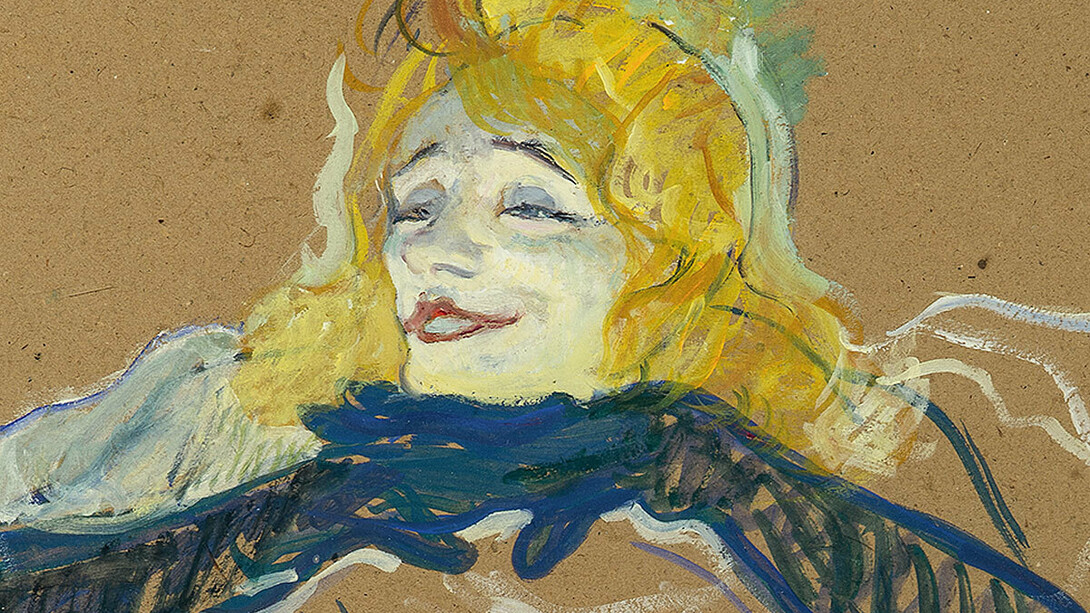 Henri Toulouse-Lautrec, Yvette Guilbert chantant "Linger, Longer, Loo", particolare