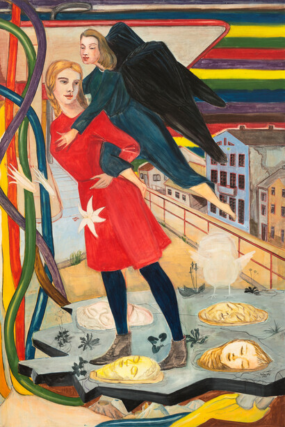 Rosa Loy [German, b. 1958], Süße (Sweetness), 2015, Casein on canvas, 59 x 39.5 inches, 150 x 100 cm