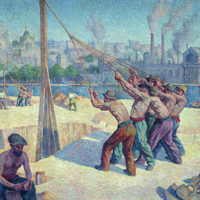 Maximilien Luce, Français, 1858 – 1941, Les Batteurs de pieux, 1902-03, Huile sur toile, 153 × 195 cm, Paris, musée d’Orsay, don de Frédéric Luce, fils de l’artiste 1948, Photo Erich Lessing / Art Resource, NY