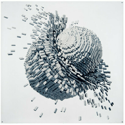 Colisión, 2020. Acuarela sobre papel, 130 x 130 cm
