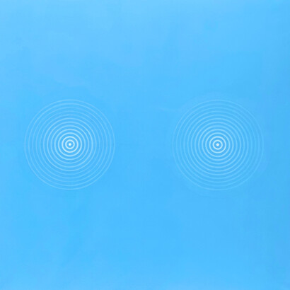 Dodecad #2, housepaint and acrylic on canvas 120 x 120cm, Mark Weighton, 2015  