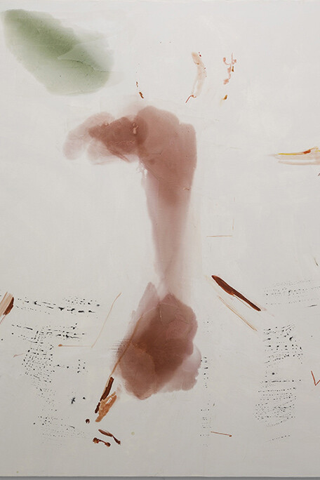 Henry Chapman, Running Man, 2014, olio e grafite su tela, 72 x 54 pollici