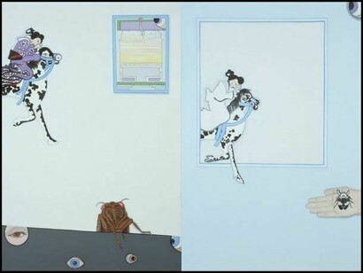 Li-lan, Running: Day to Night, oil on linen, 2012, 30" x 40" (diptych 30" x 20" each)