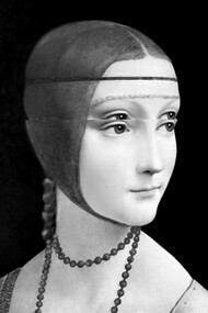 Mariella Bettineschi, L'era successiva (Leonardo, Dama con ermellino) 2010, 120x80x2 cm. Courtesy l'artista
