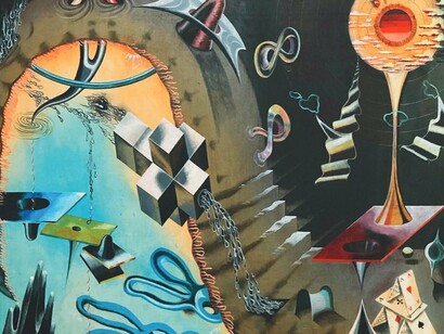 Uwe Bremer, Stilllebenebenen (detail), 2003, Öl auf Holz, 107 x 107 cm. Courtesy of the artist and Galerie Kremers