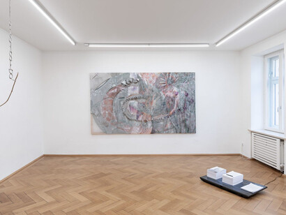 Tyler Eash and Laura Ní Fhlaibhín, Breaking / briseadh / wa’aidom, exhibition view. Courtesy of Britta Rettberg Galerie