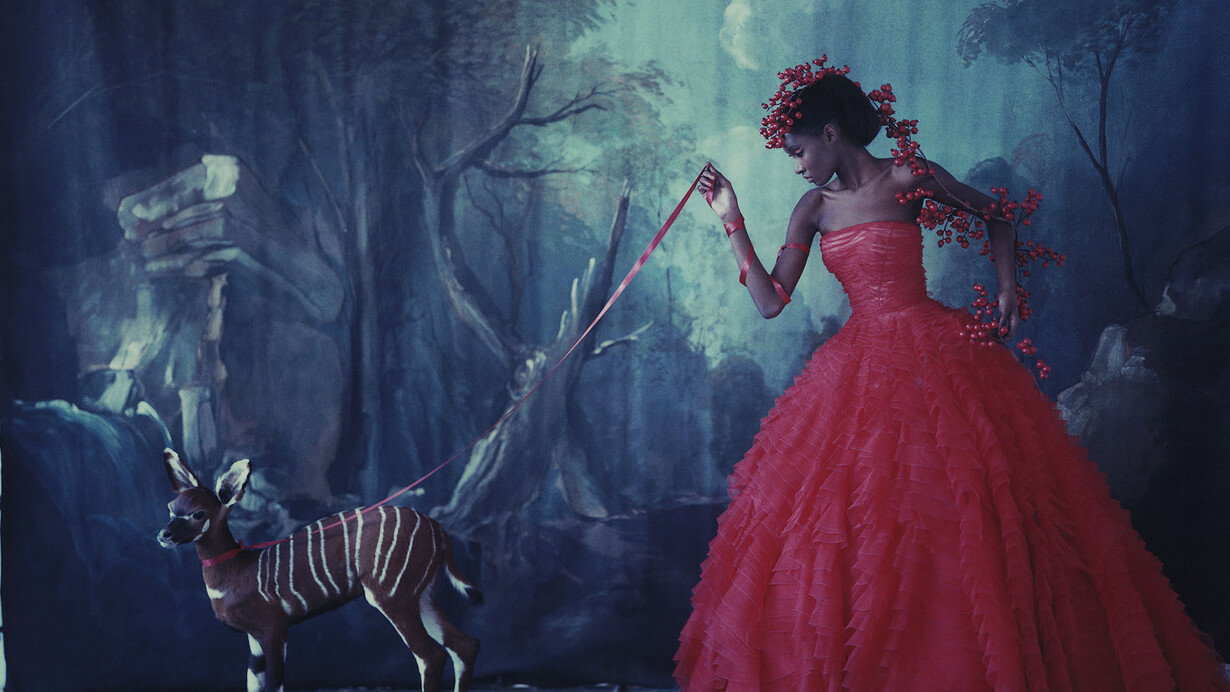 Cathleen Naundorf (German, b. 1968): L'arche de Noè XVIII, Dior - Haute Couture Summer
2012, 2012
Chromogenic print from original polaroid, 24 x
20 inches (60 x 50 cm).
© Cathleen Naundorf / Courtesy Edwynn Houk
Gallery, New York & Zürich