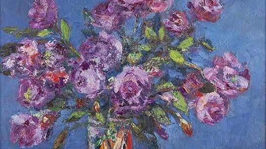 Perpetua Pope, Still Life, Flowers in a Glass Vase, 1990